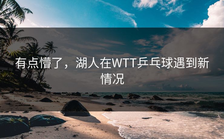 有点懵了，湖人在WTT乒乓球遇到新情况